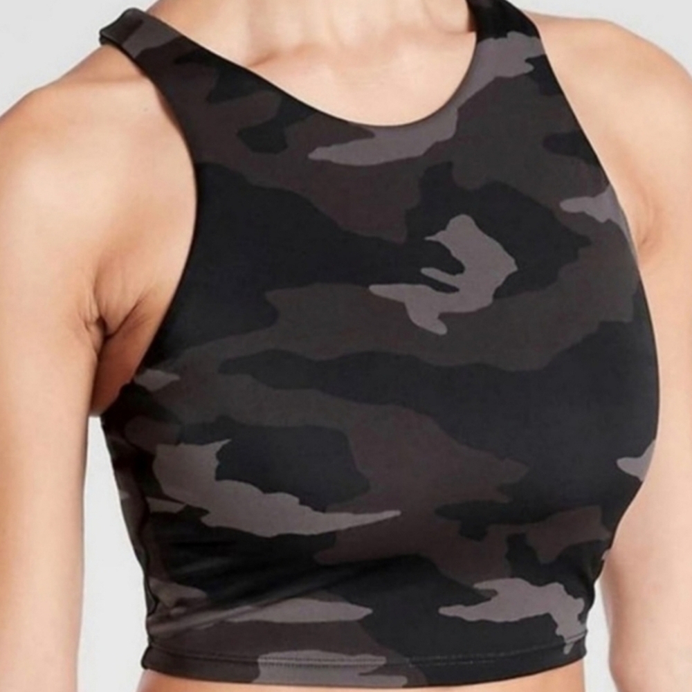 Athleta Conscious Crop Top D - DD Black Camo 2X